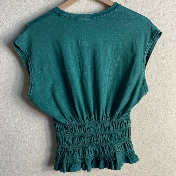 Anthropologie Pilcro Leah Gathered Tee in Green Size Large - Picture 5 of 8